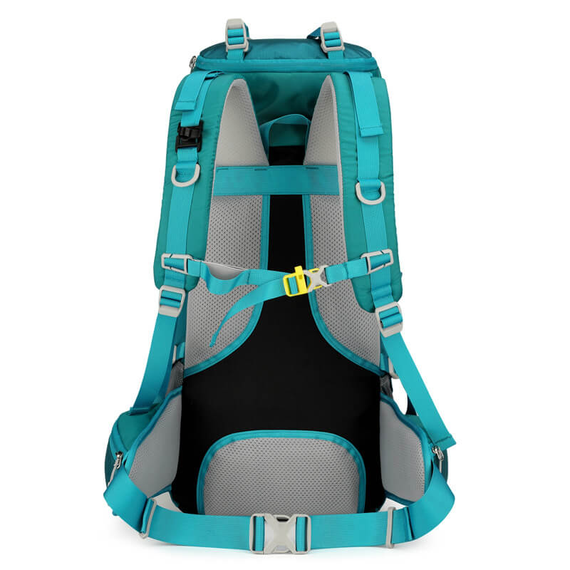 Ergonomic load distribution system and padded hip belt for heavy loads